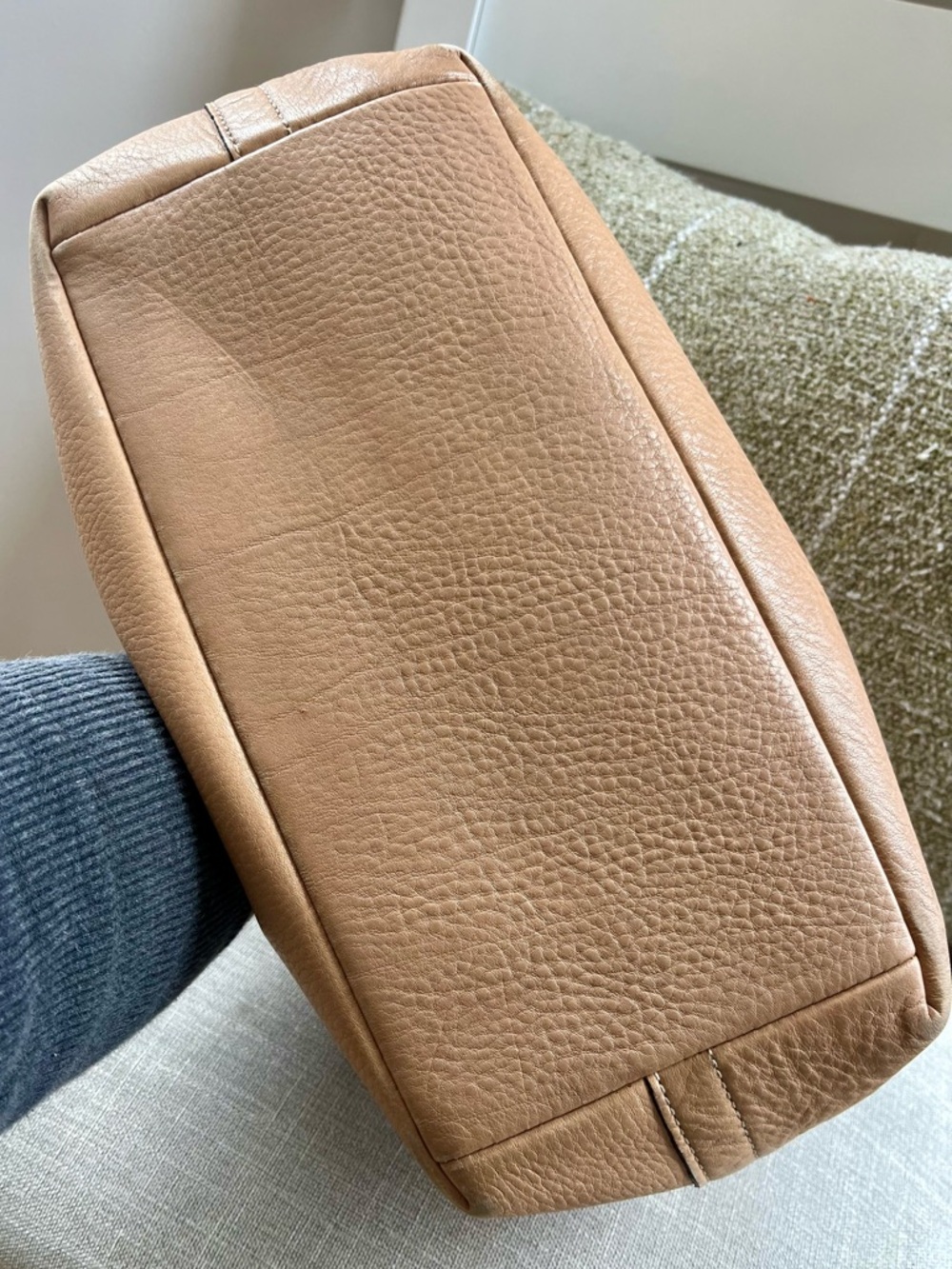 Coach Pebbled Leather Shoulder Bag Tan Brown Slouchy Classic Everyday - Picture 9 of 12